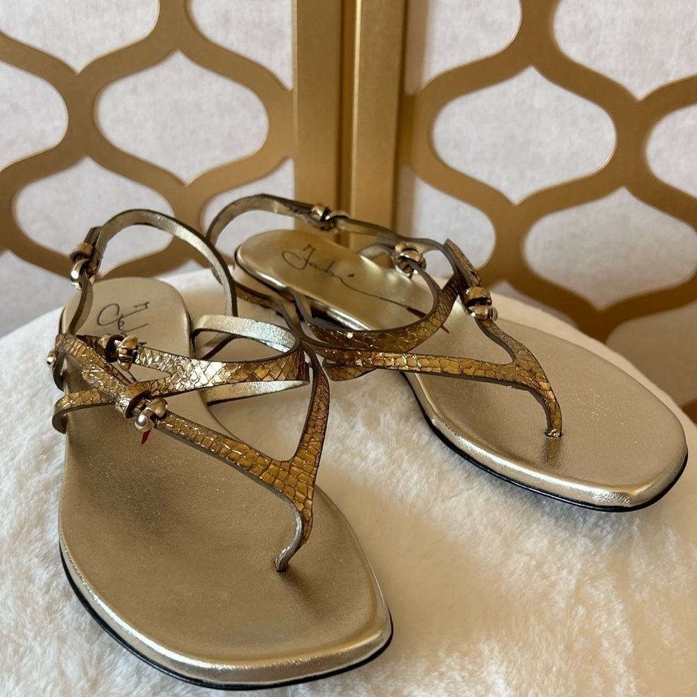 FABI  gold flat sandals size 36 new - Picture 4 of 12